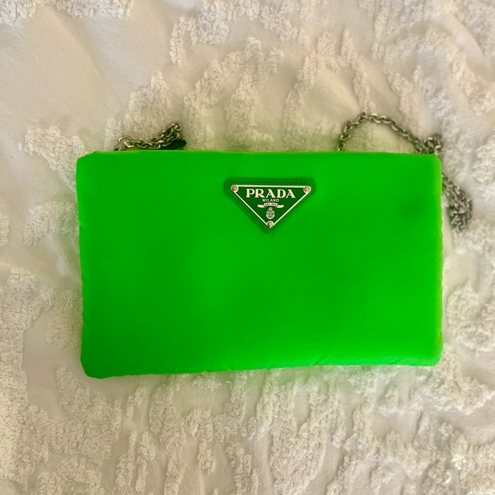 Prada Green Tessuto Padded Pochette